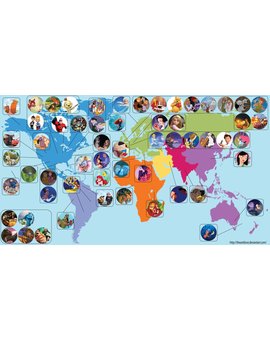 Un mapamundi con todas las películas de Disney + Pixar (2015)