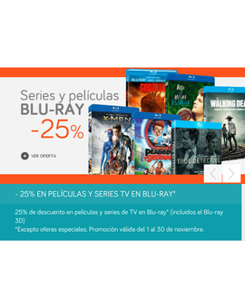 Oferta 25% descuento en Blurays en ECI del 1 al 30 de noviembre!!