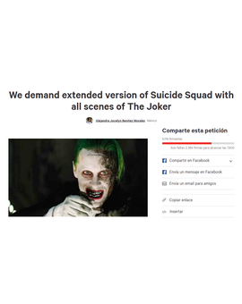 Petición para una versión extendida de Escuadrón Suicida con todas las escenas del Joker
