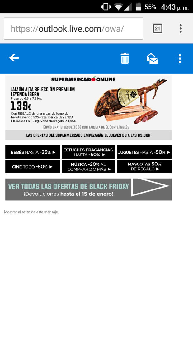 Black Friday El Corte Ingles...Todo al 50 %