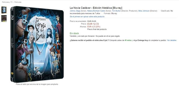 Bajada de precio steel La novia cadáver Amazon: 12,72 €