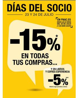 15% descuento días del socio Fnac.