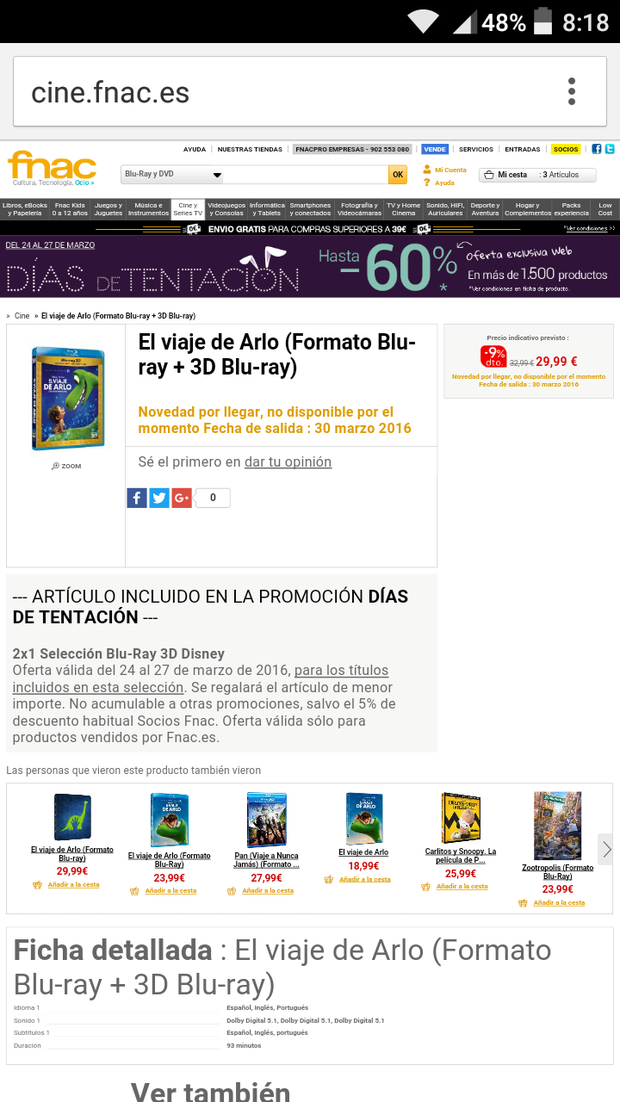 Promoción Días de tentación Fnac.es