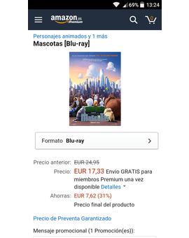 Bajada de precio Mascotas Blu-ray en Amazon.es