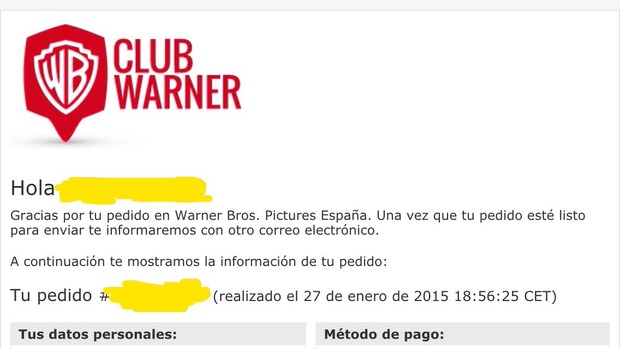 Duda sobre Club Warner 