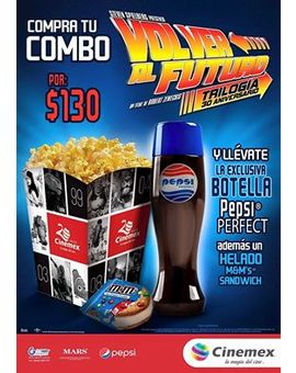 promocion en cines de mexico para ver la trilogia de "VOLVER AL FUTURO"....que buen combo