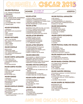 Mi quiniela de los OSCARS 2015