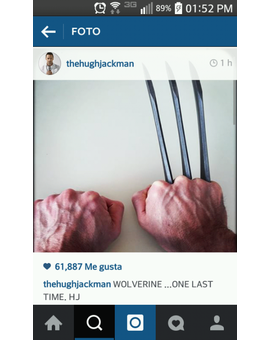 Cuenta oficial de instagram de Hugh Jackman