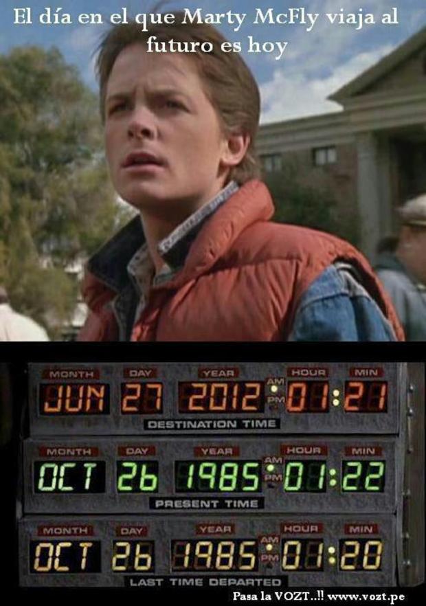 Hoy viajaron MARTY MCFLY y EMET BROWN al Futuro