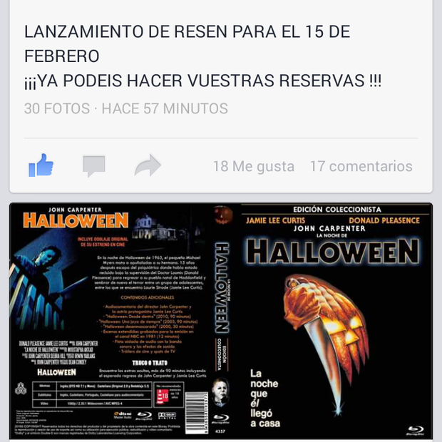 Halloween ahora sí por fin en Bluray :D