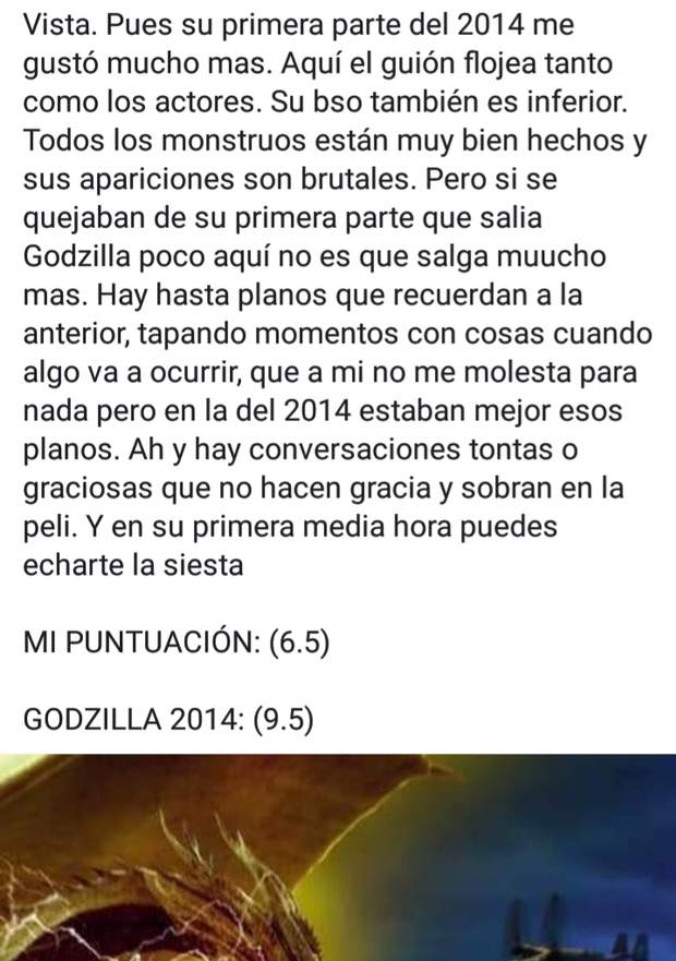 mi opinión Godzilla rey de los monstruos