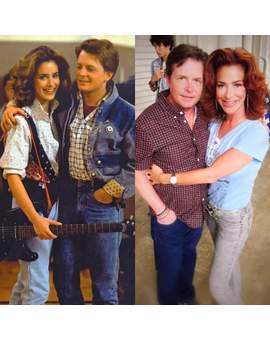 Claudia Wells y Michael J.Fox 30 años después.