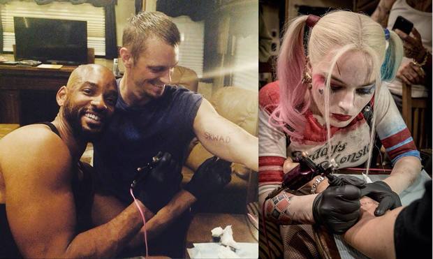 Todos los actores del Suicide Squad se están tatuando Skwad entre ellos.