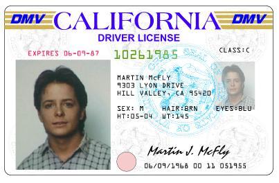 Carnet de conducir Marty McFly