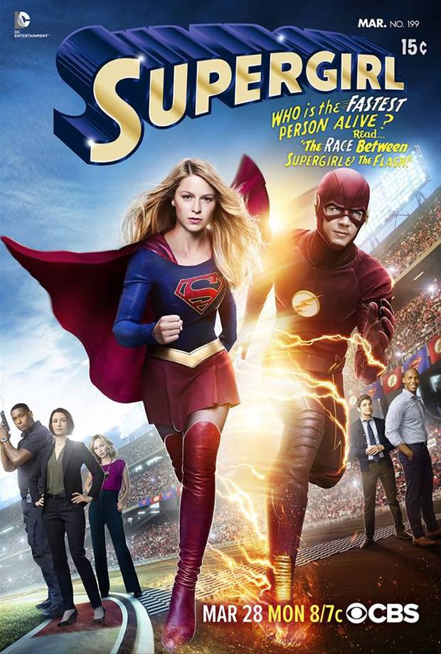 Póster del crossover entre Supergirl y The Flash. 