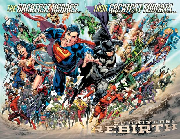 Poster promocional del Rebirth de DC