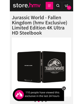 Nuevo steelbook Jurassic World Fallen Kingdom exclusivo hmv 