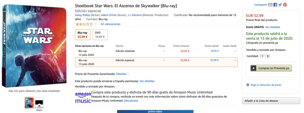 Según Amazon se ha retrasado el lanzamiento hasta el 15 de Julio