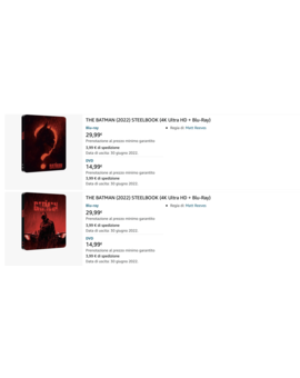 Diseños Steelbook The Batman vistos en Amazon.it