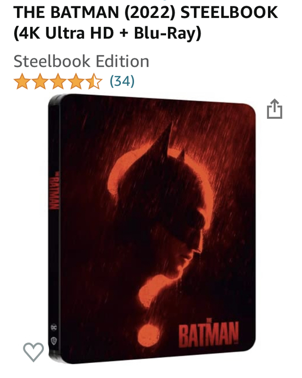 The Batman steelbook con tres discos (Amazon.it) 