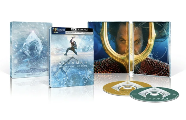 Diseño del steelbook 4k de la película de Aquaman y el reino perdido 