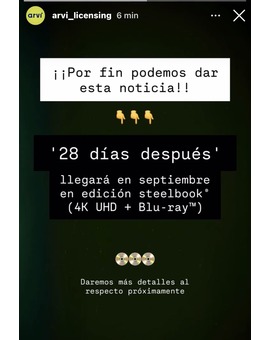 Fumata blanca para el steelbook de 28 días después 