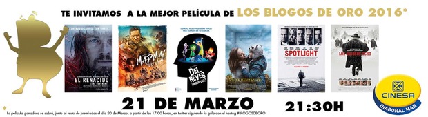 Sorteo | Entradas dobles para ver la ganadora de los "Blogos de Oro"