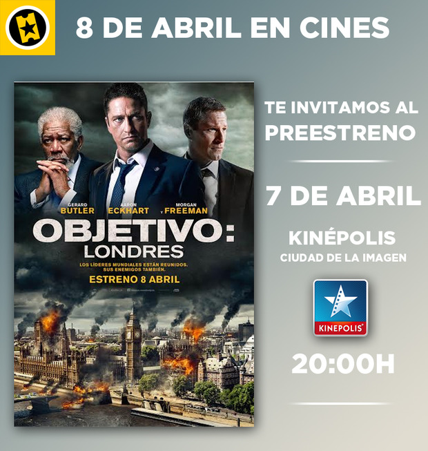 Sorteo de una entrada doble para el pre-estreno de "Objetivo: Londres"