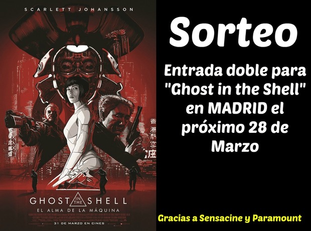SORTEO | Entrada doble para el pre-estreno de "Ghost in the Shell" en Madrid