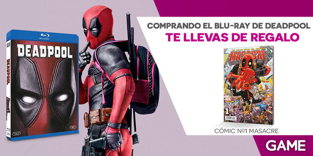 Llévate un cómic de Deadpool de regalo con la compra de su película en GAME