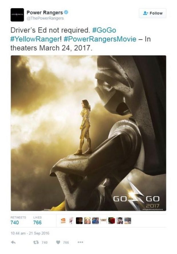 'Power Rangers': El póster de la ranger amarilla despierta la polémica en las redes, y Bill Hader prestará su voz a Alpha 5 