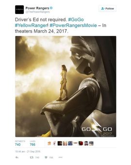 'Power Rangers': El póster de la ranger amarilla despierta la polémica en las redes, y Bill Hader prestará su voz a Alpha 5 
