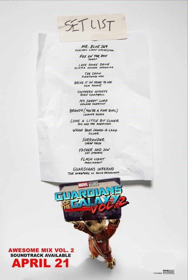 Esta imagen revela la banda sonora de Guardianes de la galaxia vol. 2