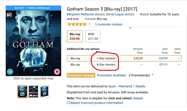 ¡AYUDA! Amazon UK y la tercera temporada de Gotham