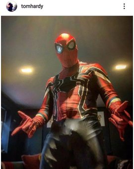 Tom Hardy se pone el traje de Spider-Man y aviva los rumores del 'crossover' con 'Venom'