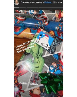 La hija de Martin Scorsese, la troll definitiva, le envuelve sus regalos en papel de Marvel