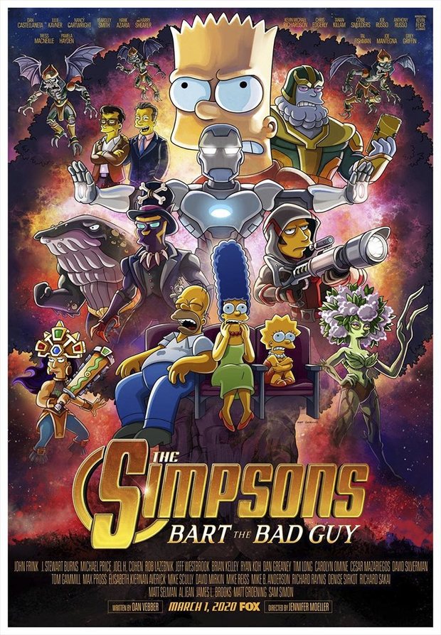 'Los Simpson' parodian con este póster 'Vengadores: Endgame' y el drama de los spoilers