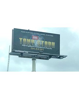 Un cartel gigante aparece en Los Angeles pidiendo a Marvel que resuciten a Tony Stark