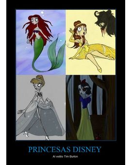 Las princesas de Disney al estilo Tim Burton