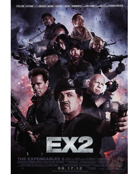 Cartel de LOS MERCENARIOS 2 con nuevos protagonistas muy especiales