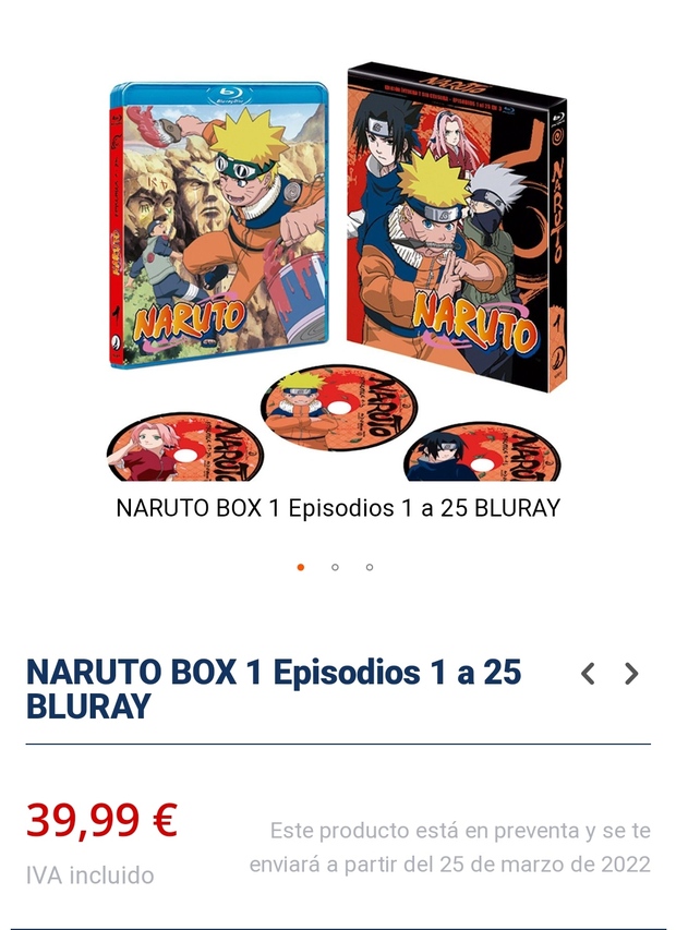 Anunciada Naruto en BD en Marzo (el primer Box)