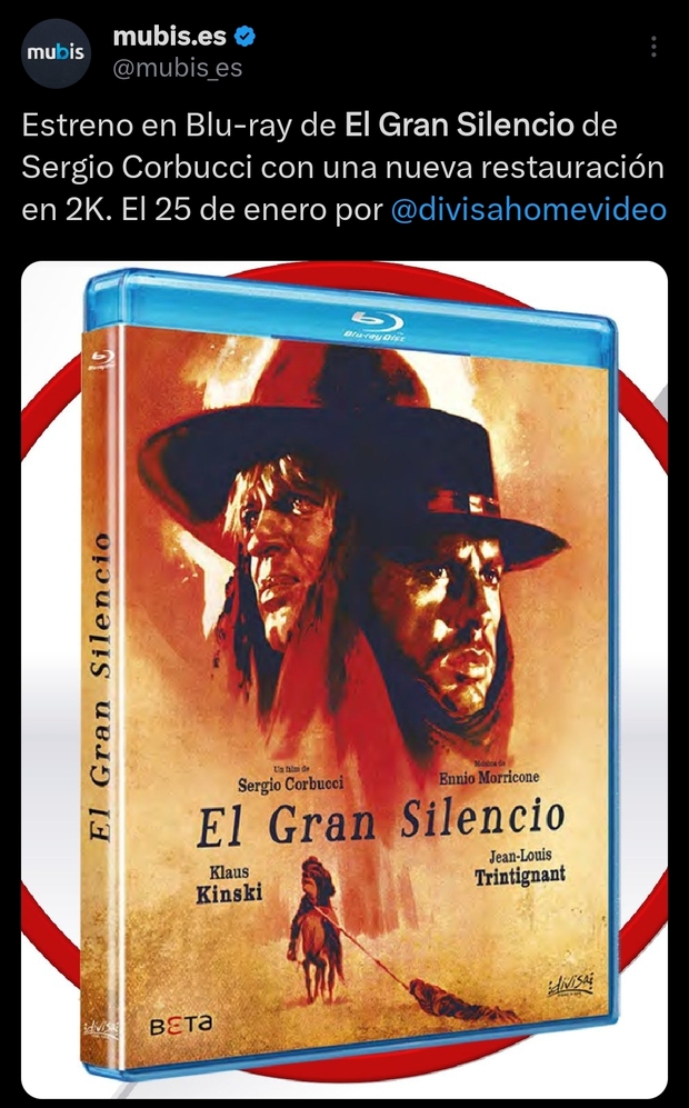 Estreno en Bluray de El Gran Silencio, el 25 de Enero 