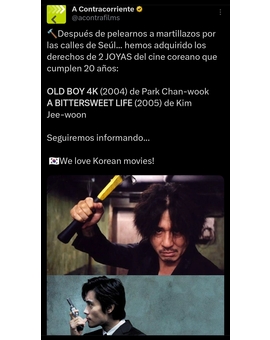 AC adquiere los derechos de OLD BOY y A BITTERSWEET LIFE