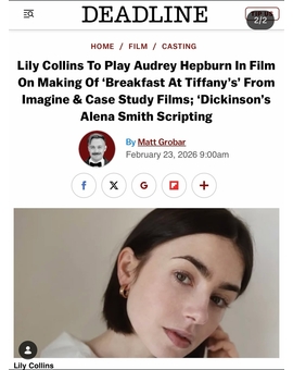 Lily collins finalmente SÍ será Audrey Hepburn 