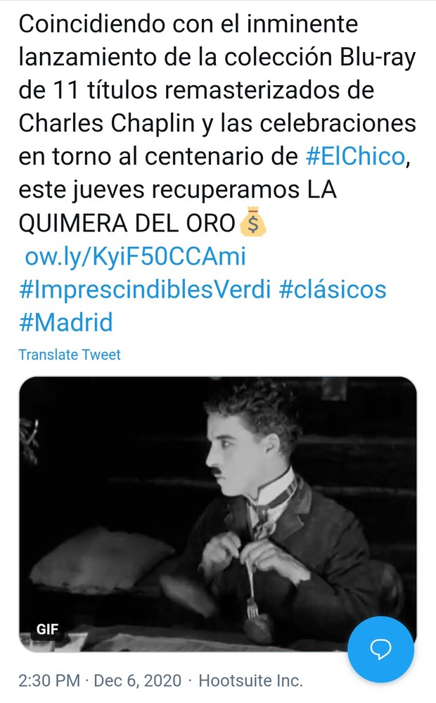 Chaplin en BD. Más oficial, dificil.