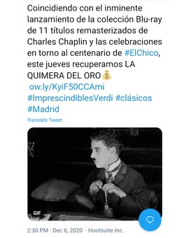 Chaplin en BD. Más oficial, dificil.