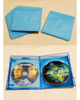 "Truco de almacenaje: Conserva tus DVDs valiosos junto a sus Blu-rays."