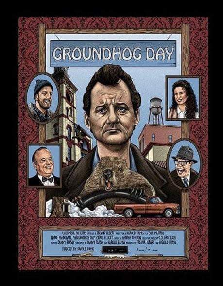 Cartel y GIF de EL DÍA DE LA MARMOTA 