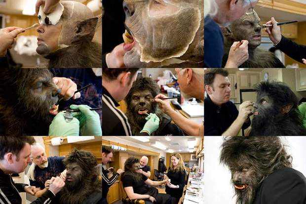 Imágenes del Maquillaje de Benicio del Toro en (EL HOMBRE LOBO) 