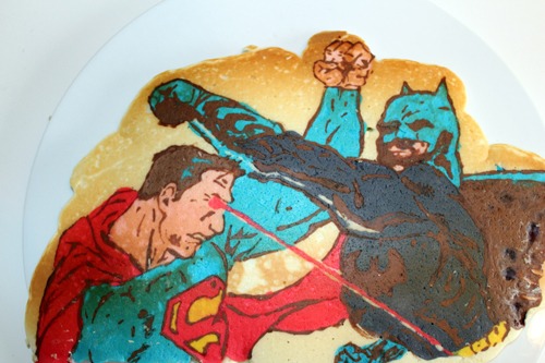 Pancake Art Batman vs Superman. 